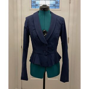 Collectif Agnes Plain Suit Jacket Navy S NWT